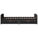 vidaXL Pat de zi cu 2 sertare fără saltea „IRUN” Negru 90x200 cm vidaXL Pat de zi cu 2 sertare fără saltea „IRUN” Negru 90x200 cm