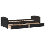 vidaXL Pat de zi cu 2 sertare fără saltea „IRUN” Negru 90x200 cm vidaXL Pat de zi cu 2 sertare fără saltea „IRUN” Negru 90x200 cm