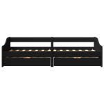 vidaXL Pat de zi cu 2 sertare fără saltea „IRUN” Negru 90x200 cm vidaXL Pat de zi cu 2 sertare fără saltea „IRUN” Negru 90x200 cm