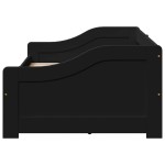 vidaXL Pat de zi cu 2 sertare fără saltea „IRUN” Negru 90x200 cm vidaXL Pat de zi cu 2 sertare fără saltea „IRUN” Negru 90x200 cm