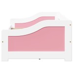 vidaXL Pat de zi cu 2 sertare fără saltea „IRUN” alb și roz 90x200 cm