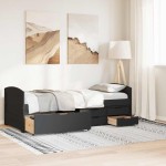 vidaXL Pat de zi cu 5 sertare fără saltea „IRUN” Negru 90x200 cm vidaXL Pat de zi cu 5 sertare fără saltea „IRUN” Negru 90x200 cm
