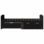 vidaXL Pat de zi cu 5 sertare fără saltea „IRUN” Negru 90x200 cm vidaXL Pat de zi cu 5 sertare fără saltea „IRUN” Negru 90x200 cm