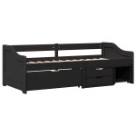 vidaXL Pat de zi cu 3 sertare fără saltea „IRUN” Negru 90x200 cm