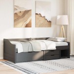 vidaXL Pat de zi cu 3 sertare fără saltea „IRUN” Negru 90x200 cm