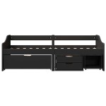 vidaXL Pat de zi cu 3 sertare fără saltea „IRUN” Negru 90x200 cm