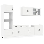 vidaXL Set dulap de bucătărie din 7 piese „Kalmar” Lemn prelucrat alb vidaXL Set dulap de bucătărie din 7 piese „Kalmar” Lemn prelucrat alb