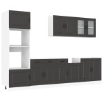 vidaXL Set dulap de bucătărie 7 piese „Kalmar” lemn negru prelucrat