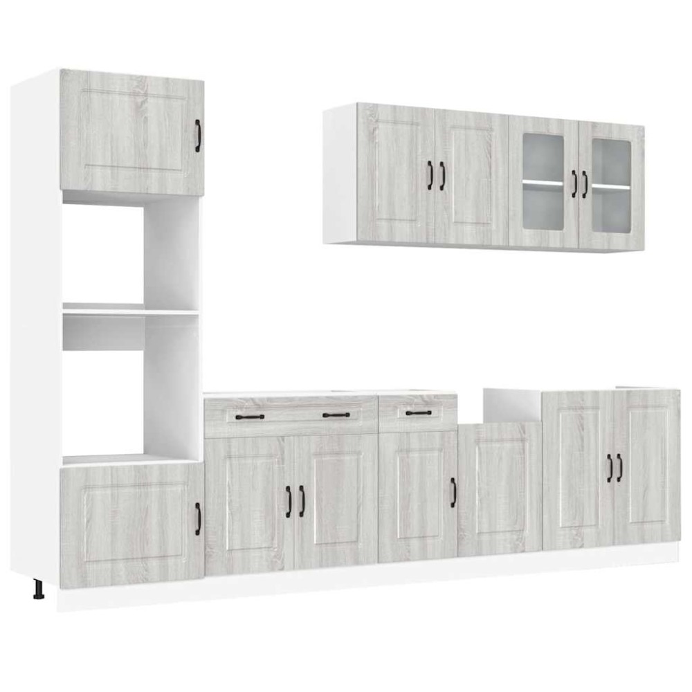vidaXL Set de dulapuri de bucătărie 7 piese „Kalmar” lemn Sonoma gri
