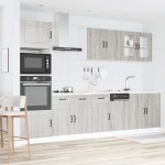 vidaXL Set de dulapuri de bucătărie 7 piese „Kalmar” lemn Sonoma gri vidaXL Set de dulapuri de bucătărie 7 piese „Kalmar” lemn Sonoma gri