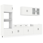 vidaXL Set dulap de bucătărie din 7 piese „Kalmar” Lemn prelucrat alb vidaXL Set dulap de bucătărie din 7 piese „Kalmar” Lemn prelucrat alb