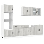 vidaXL Set de dulapuri de bucătărie 7 piese „Kalmar” lemn Sonoma gri vidaXL Set de dulapuri de bucătărie 7 piese „Kalmar” lemn Sonoma gri
