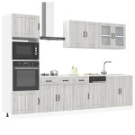 vidaXL Set de dulapuri de bucătărie 7 piese „Kalmar” lemn Sonoma gri vidaXL Set de dulapuri de bucătărie 7 piese „Kalmar” lemn Sonoma gri