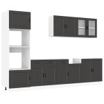 vidaXL Set dulap de bucătărie 7 piese „Kalmar” lemn negru prelucrat