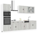 vidaXL Set de dulapuri de bucătărie 7 piese „Kalmar” lemn Sonoma gri vidaXL Set de dulapuri de bucătărie 7 piese „Kalmar” lemn Sonoma gri