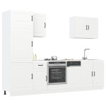 vidaXL Set dulap de bucătărie din 7 piese „Kalmar” Lemn prelucrat alb vidaXL Set dulap de bucătărie din 7 piese „Kalmar” Lemn prelucrat alb
