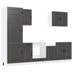 vidaXL Set dulap de bucătărie 7 piese „Kalmar” lemn negru prelucrat vidaXL Set dulap de bucătărie 7 piese „Kalmar” lemn negru prelucrat