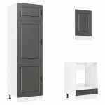 vidaXL Set dulap de bucătărie 7 piese „Kalmar” lemn negru prelucrat vidaXL Set dulap de bucătărie 7 piese „Kalmar” lemn negru prelucrat