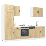 vidaXL Set dulap de bucătărie din 7 piese „Kalmar” lemn stejar Sonoma vidaXL Set dulap de bucătărie din 7 piese „Kalmar” lemn stejar Sonoma