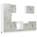 vidaXL Set dulapuri de bucătărie 7 piese „Kalmar” gri beton Lemn vidaXL Set dulapuri de bucătărie 7 piese „Kalmar” gri beton Lemn
