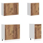 vidaXL Set de dulapuri de bucătărie 7 piese „Kalmar” Lemn vechi lemn vidaXL Set de dulapuri de bucătărie 7 piese „Kalmar” Lemn vechi lemn