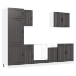 vidaXL Set dulap de bucătărie 7 piese „Lucca” lemn negru prelucrat