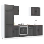 vidaXL Set dulap de bucătărie 7 piese „Lucca” lemn negru prelucrat