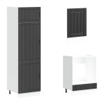vidaXL Set dulap de bucătărie 7 piese „Lucca” lemn negru prelucrat