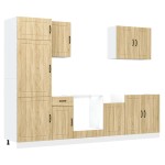 vidaXL Set dulap de bucătărie din 7 piese „Lucca” lemn stejar Sonoma vidaXL Set dulap de bucătărie din 7 piese „Lucca” lemn stejar Sonoma