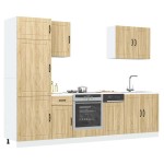 vidaXL Set dulap de bucătărie din 7 piese „Lucca” lemn stejar Sonoma vidaXL Set dulap de bucătărie din 7 piese „Lucca” lemn stejar Sonoma