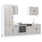 vidaXL Set de dulapuri de bucătărie 7 piese „Lucca” lemn Sonoma gri vidaXL Set de dulapuri de bucătărie 7 piese „Lucca” lemn Sonoma gri