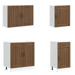 vidaXL Set dulap de bucătărie din 7 piese „Lucca” stejar maro lemn vidaXL Set dulap de bucătărie din 7 piese „Lucca” stejar maro lemn