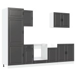 vidaXL Set dulap de bucătărie 7 piese „Kalmar” lemn negru prelucrat vidaXL Set dulap de bucătărie 7 piese „Kalmar” lemn negru prelucrat