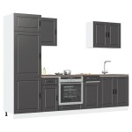 vidaXL Set dulap de bucătărie 7 piese „Kalmar” lemn negru prelucrat vidaXL Set dulap de bucătărie 7 piese „Kalmar” lemn negru prelucrat