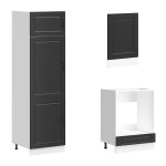 vidaXL Set dulap de bucătărie 7 piese „Kalmar” lemn negru prelucrat vidaXL Set dulap de bucătărie 7 piese „Kalmar” lemn negru prelucrat
