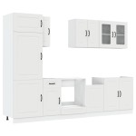vidaXL Set dulap de bucătărie din 8 piese „Kalmar” Lemn prelucrat alb vidaXL Set dulap de bucătărie din 8 piese „Kalmar” Lemn prelucrat alb