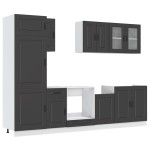 vidaXL Set dulap de bucătărie 8 piese „Kalmar” lemn negru prelucrat