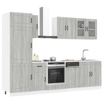vidaXL Set de dulapuri de bucătărie 8 piese „Kalmar” lemn Sonoma gri vidaXL Set de dulapuri de bucătărie 8 piese „Kalmar” lemn Sonoma gri