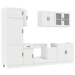 vidaXL Set dulap de bucătărie din 8 piese „Kalmar” Lemn prelucrat alb vidaXL Set dulap de bucătărie din 8 piese „Kalmar” Lemn prelucrat alb