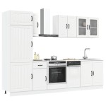 vidaXL Set dulap de bucătărie din 8 piese „Kalmar” Lemn prelucrat alb vidaXL Set dulap de bucătărie din 8 piese „Kalmar” Lemn prelucrat alb