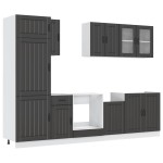 vidaXL Set dulap de bucătărie 8 piese „Kalmar” lemn negru prelucrat
