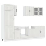 vidaXL Set dulap de bucătărie 8 piese „Kalmar” alb lucios Lemn