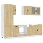 vidaXL Set dulap de bucătărie din 8 piese „Kalmar” lemn stejar Sonoma vidaXL Set dulap de bucătărie din 8 piese „Kalmar” lemn stejar Sonoma