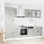vidaXL Set dulapuri de bucătărie 8 piese „Kalmar” gri beton Lemn