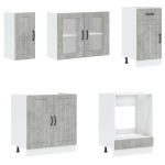 vidaXL Set dulapuri de bucătărie 8 piese „Kalmar” gri beton Lemn