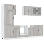 vidaXL Set de dulapuri de bucătărie 8 piese „Kalmar” lemn Sonoma gri vidaXL Set de dulapuri de bucătărie 8 piese „Kalmar” lemn Sonoma gri