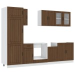 vidaXL Set dulap de bucătărie din 8 piese „Kalmar” stejar maro lemn vidaXL Set dulap de bucătărie din 8 piese „Kalmar” stejar maro lemn