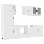 vidaXL Set dulap de bucătărie din 8 piese „Kalmar” Lemn prelucrat alb vidaXL Set dulap de bucătărie din 8 piese „Kalmar” Lemn prelucrat alb
