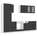 vidaXL Set dulap de bucătărie 8 piese „Kalmar” lemn negru prelucrat