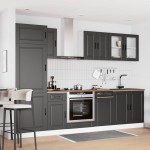 vidaXL Set dulap de bucătărie 8 piese „Kalmar” lemn negru prelucrat